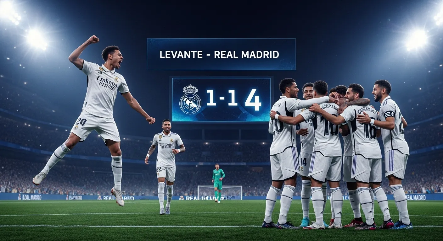 Hasil Levante vs Madrid: Pesta Gol Real Madrid Skor Telak 1-4